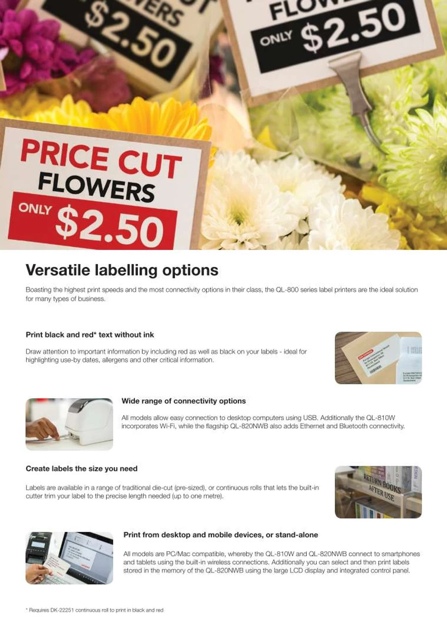 BROTHER QL-800 High Speed Professional Label Printer For PC MAC Prints Upto 62mm Label With BLACK-RED PRINTING *DK-22251 Required 10 BROTHER QL-800 High Speed Professional Label Printer For PC MAC Prints Upto 62mm Label With BLACK-RED PRINTING *DK-22251 Required - Image 8