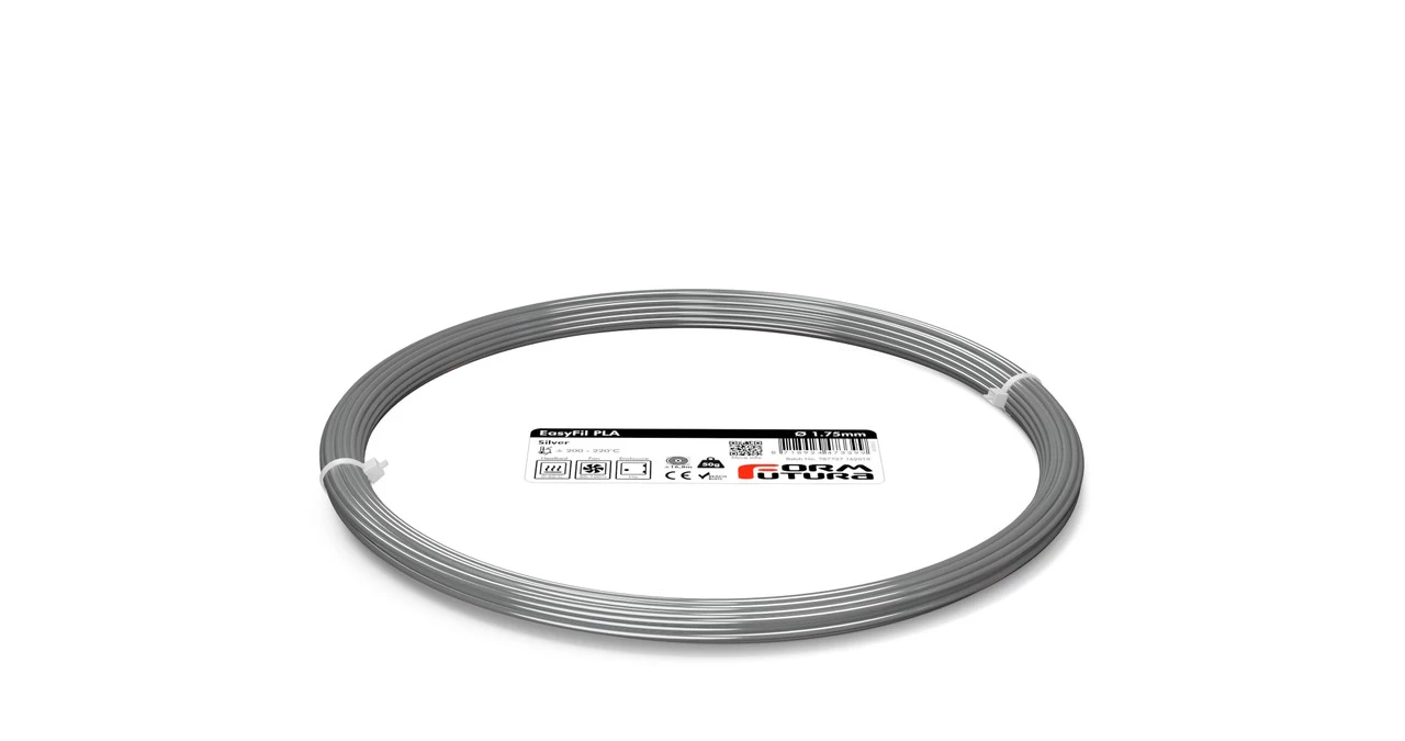 PLA Filament EasyFil PLA 1.75mm Silver 50 Gram 3D Printer Filament 3 PLA Filament EasyFil PLA 1.75mm Silver 50 Gram 3D Printer Filament