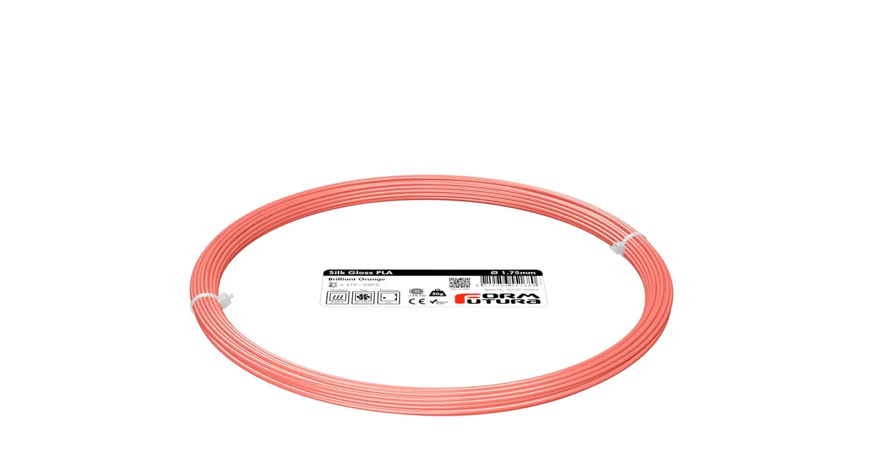 PLA Filament Silk Gloss PLA 1.75mm 50 Gram Brilliant Orange 3D Printer Filament 3 PLA Filament Silk Gloss PLA 1.75mm 50 Gram Brilliant Orange 3D Printer Filament