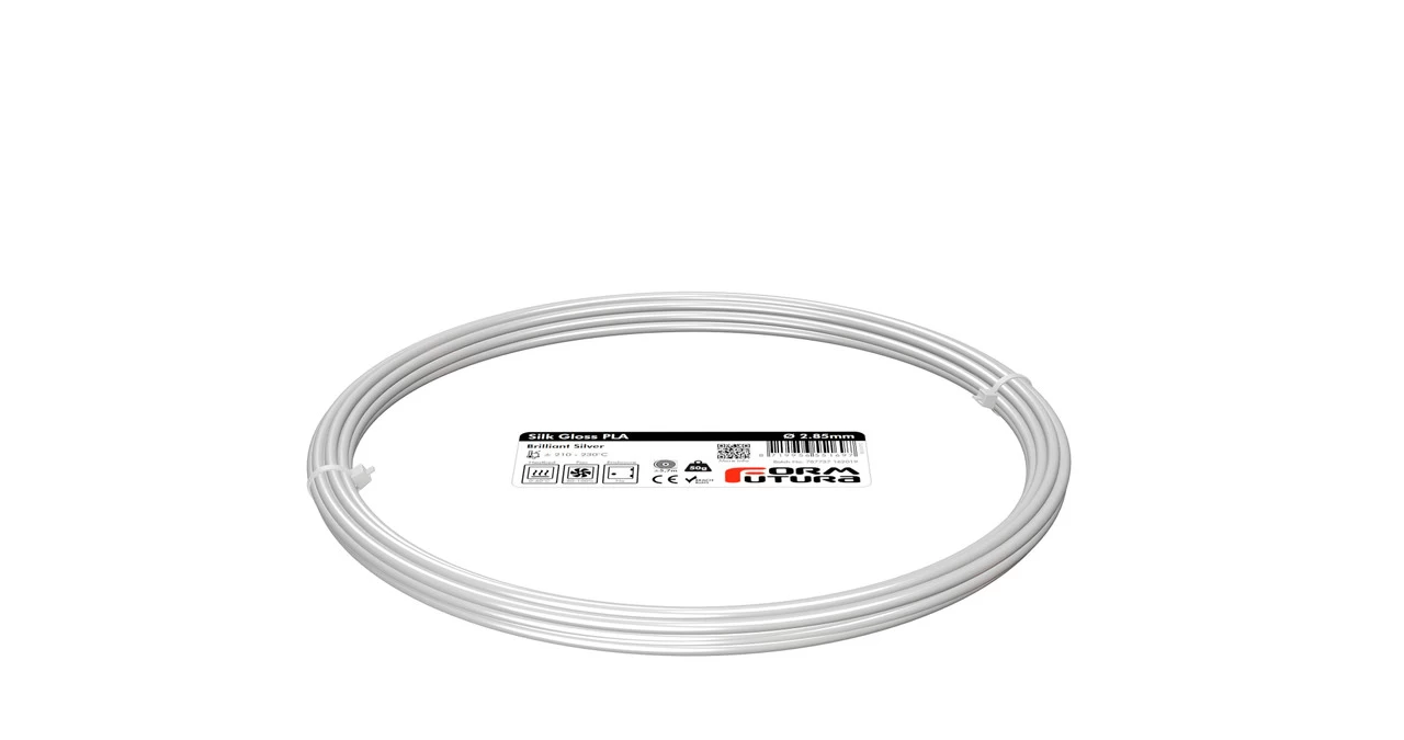 PLA Filament Silk Gloss PLA 2.85mm 50 Gram Brilliant Silver 3D Printer Filament 3 PLA Filament Silk Gloss PLA 2.85mm 50 Gram Brilliant Silver 3D Printer Filament