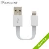 MOKI Pocket Lightning SynCharge Cable - 10cm/4" White Apple Licenced