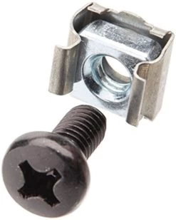 ASTROTEK M6 Cage Nuts & Screws Pack Of 10 Black Color Oxide Finish Phillips Drive Length Fully Threaded