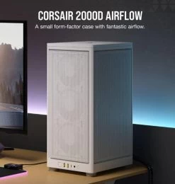 CORSAIR 2000D AIRFLOW, ITX MB, USB C, Mesh Panles - Support Up To 8 Fans, Mini ITX Tower - White. Case, NDA May 25