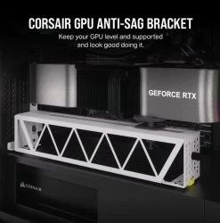 CORSAIR GPU Anti-Sag Bracket - White - Compatible With LC100 Lighting Kit