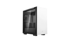DEEPCOOL MACUBE 110 White Minimalistic Micro-ATX Case, Magnetic Tempered Glass Panel, Removable Drive Cage, Adjustable GPU Holder, 1xPreinstalled Fan