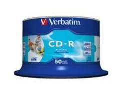 VERBATIM CD-R 700MB 50Pack Of White InkJet 52x