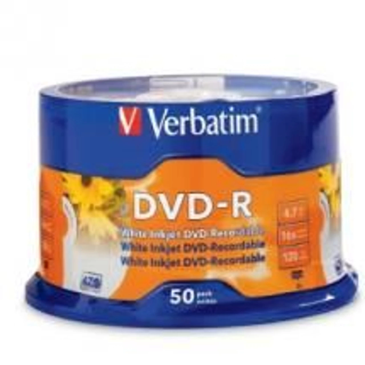 VERBATIM DVD-R 4.7GB 50Pack Of White InkJet 16x