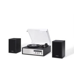 Crosley Sloane Shelf System Turntable - Black -Office Electronics Store CR7022A BK W2 17179.1698154753
