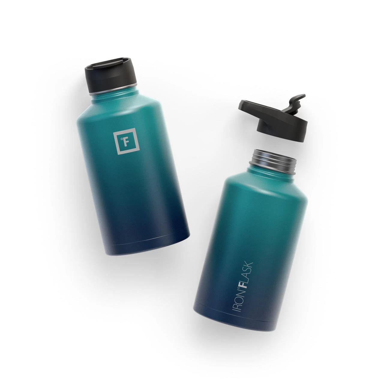 Iron Flask Wide Mouth Bottle With Spout Lid, Dark Night - 64oz/1900ml 4 Iron Flask Wide Mouth Bottle With Spout Lid, Dark Night - 64oz/1900ml - Image 2