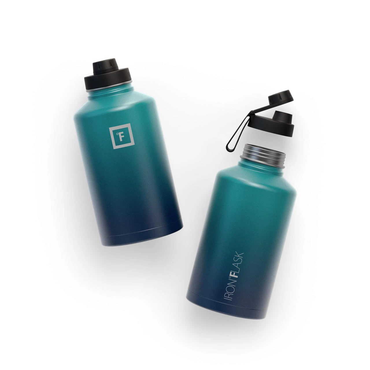 Iron Flask Wide Mouth Bottle With Spout Lid, Dark Night - 64oz/1900ml 5 Iron Flask Wide Mouth Bottle With Spout Lid, Dark Night - 64oz/1900ml - Image 3