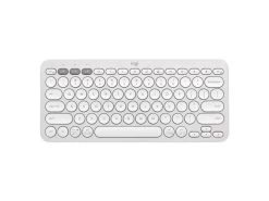 LOGITECH PEBBLE KEYS 2 K380S Slim, Minimalist Bluetooth Wireless Keyboard With Customizable Keys (Tonal White)