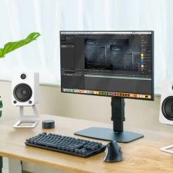 Kanto YU4 140W Powered Bookshelf Speakers With Bluetooth® And Phono Preamp - Pair, Matte White With SE4W White Stand Bundle -Office Electronics Store KO YU4MW SE4W02 38343.1713981683