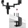 Atdec AWMS-2-4640 Dual Monitor Swing Arms On 400mm Post / 12kg (26.5lb) Flat Screens, 10kg (22lb) Curved Screens + F Clamp Desk Fixing, Black -Office Electronics Store L 13AWMS 2 4640T F B 83597.1713448675
