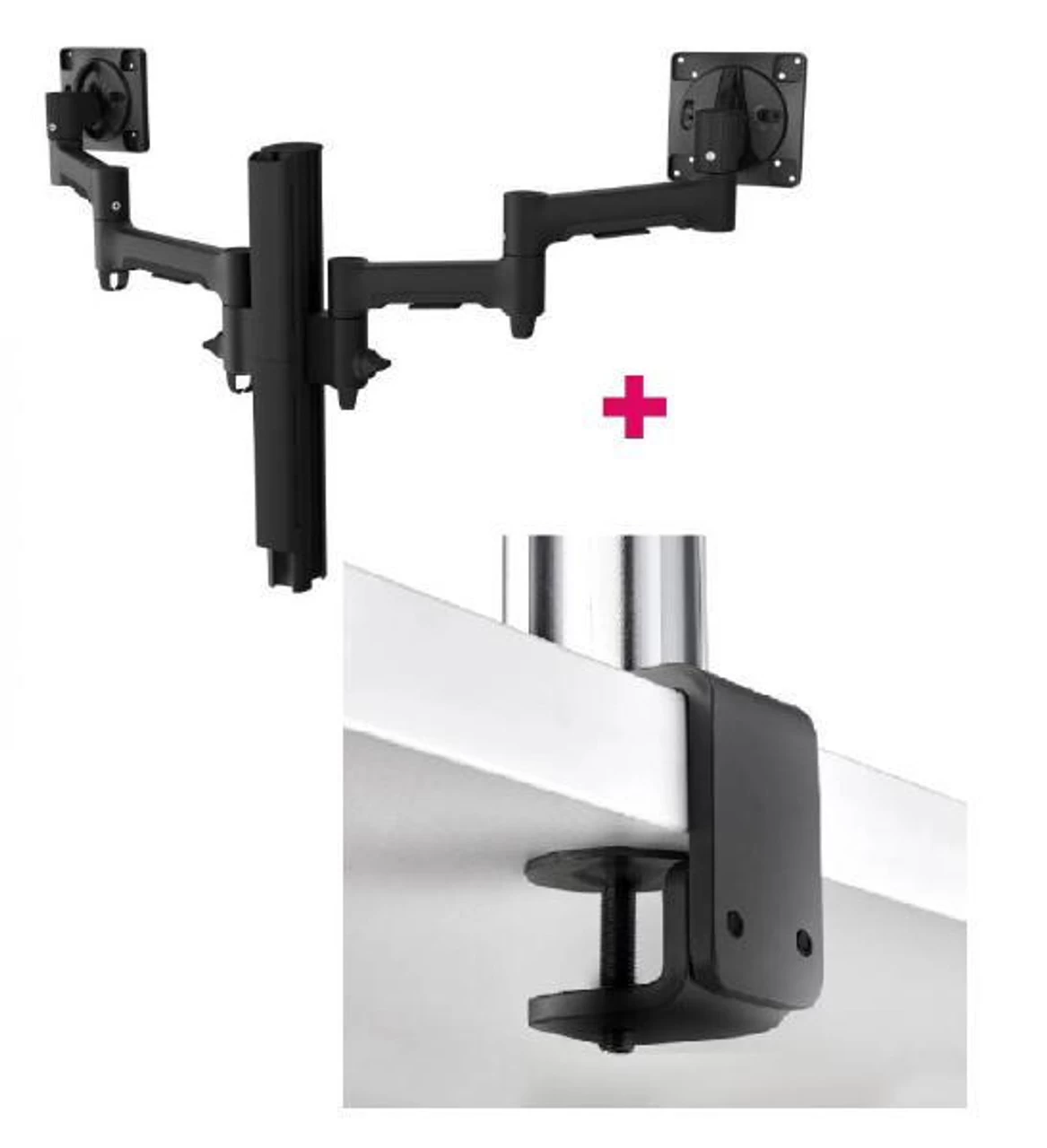 Atdec AWMS-2-4640 Dual Monitor Swing Arms On 400mm Post / 12kg (26.5lb) Flat Screens, 10kg (22lb) Curved Screens + F Clamp Desk Fixing, Black 3 Atdec AWMS-2-4640 Dual Monitor Swing Arms On 400mm Post / 12kg (26.5lb) Flat Screens, 10kg (22lb) Curved Screens + F Clamp Desk Fixing, Black