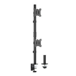 BRATECK Vertical Pole Mount Dual-Screen Monitor Mount Fit Most 17'-32' Monitors, Up To 9kg Per Screen VESA 75x75/100x100