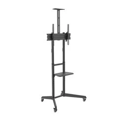 BRATECK Versatile & Compact Steel TV Cart With Top And Center Shelf For 37'-70' TVs Up To 50kg