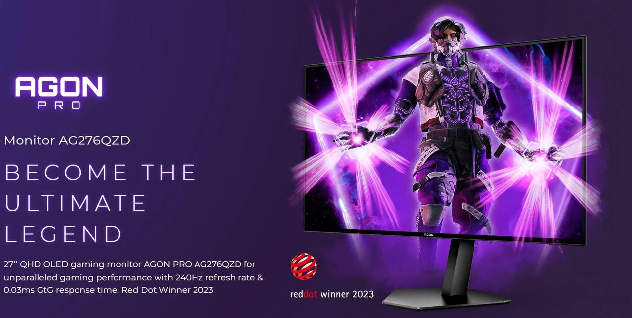 AOC AG276QZD 27' 2K 256x1440, QHD, OLED 240hz Ultra Fast 0.01ms, 16:9. Speakers, VESA, Height Adjust. Monitor 3 AOC AG276QZD 27' 2K 256x1440, QHD, OLED 240hz Ultra Fast 0.01ms, 16:9. Speakers, VESA, Height Adjust. Monitor