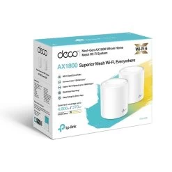 TP-Link Deco X202-pack AX1800 Whole Home Mesh Wi-Fi 6 System, Up To 370 Sqm Coverage, WIFI6, 1201Mbps @ 5Ghz, 574Mbps @ 2.4 GHz OFDMA, MU-MIMO