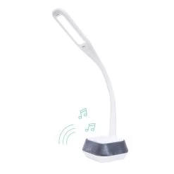 MBEAT ActiVIVA LED Desk Lamp With Bluetooth Speaker - 12V 1.5A 5W/LED Illumination Switches/Warm Cool Modes/Rubberized Flexible Neck/Touch Sensitive