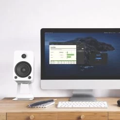 Kanto SE4W Elevated Desktop Speaker Stands For Midsize Speakers - Pair, White