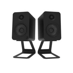 Kanto SE4 Elevated Desktop Speaker Stands For Midsize Speakers - Pair, Black -Office Electronics Store SE4 IMG08 DualSpeaker 19559.1710003377