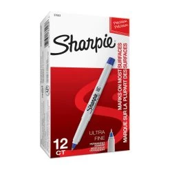 SHARPIE Ultra Fine Point Permanent Marker Blu Box Of 12 -Office Electronics Store SH37003 27515.1646296056