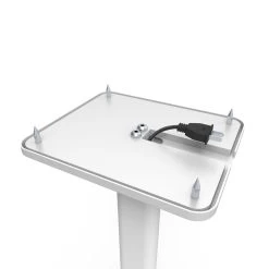 Kanto YU4 140W Powered Bookshelf Speakers With Bluetooth® And Phono Preamp - Pair, Matte White With SP32PLW White Stand Bundle