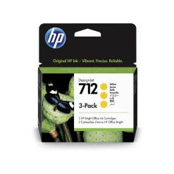 HP 712 3-Pack 29ML Yellow DesignJet Ink Cartridge For T230/T250/T650/Studio