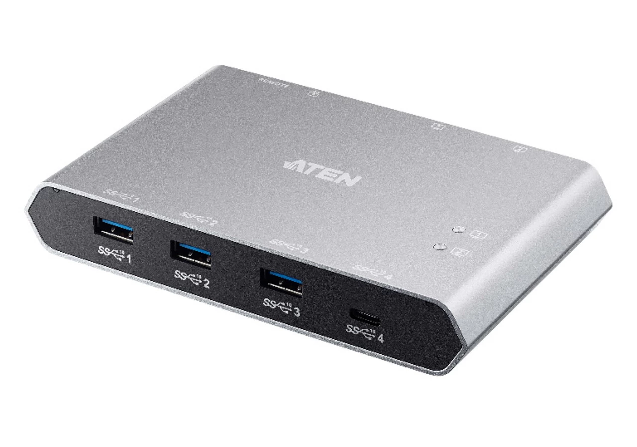 Aten Sharing Switch Gen2 2x4 USB-C, 2x PC, 4x USB 3.2 Gen2 Ports 1x USB-C, Power Passthrough, OSX & Windows Compatible, Plug And Play 3 Aten Sharing Switch Gen2 2x4 USB-C, 2x PC, 4x USB 3.2 Gen2 Ports 1x USB-C, Power Passthrough, OSX & Windows Compatible, Plug And Play