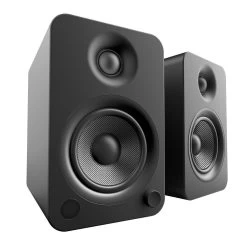 Kanto YU4 140W Powered Bookshelf Speakers With Bluetooth® And Phono Preamp - Pair, Matte Black With SP32PL Black Stand Bundle -Office Electronics Store YU4MB IMG02 AngleMain e5fc5bea 06ba 4e4d a05c a5bacd7f801a 74472.1711301979