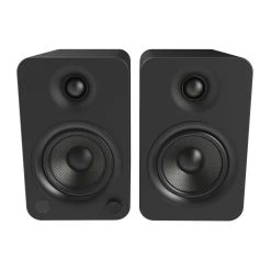 Kanto YU4 140W Powered Bookshelf Speakers With Bluetooth® And Phono Preamp - Pair, Matte Black With SP32PL Black Stand Bundle -Office Electronics Store YU4MB IMG03 Front 948174df b555 4028 a6bb 89ce67d65a0a 92209.1711300038
