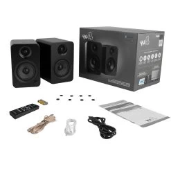 Kanto YU4 140W Powered Bookshelf Speakers With Bluetooth® And Phono Preamp - Pair, Matte Black With SX22 Black Stand Bundle -Office Electronics Store YU4MB IMG05 Contents d784453f bb6d 42ab 8239 b8e948de6998 70898.1711299461