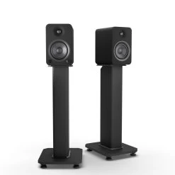 Kanto YU4 140W Powered Bookshelf Speakers With Bluetooth® And Phono Preamp - Pair, Matte Black With SX22 Black Stand Bundle -Office Electronics Store YU4MB SX22 StudioRender 28013.1711300522
