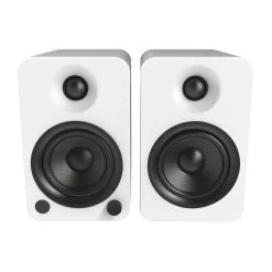 Kanto YU4 140W Powered Bookshelf Speakers With Bluetooth® And Phono Preamp - Pair, Matte White With S4W White Stand Bundle -Office Electronics Store YU4MW IMG03 Front 0ef6fdea 907f 45e0 9801 2215439b9d37 68543.1711301733