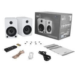Kanto YU4 140W Powered Bookshelf Speakers With Bluetooth® And Phono Preamp - Pair, Matte White With SE4W White Stand Bundle -Office Electronics Store YU4MW IMG05 Contents 4a302725 7bb7 46cd b5eb f97cb814cbc2 84392.1713981196