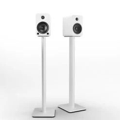 Kanto YU4 140W Powered Bookshelf Speakers With Bluetooth® And Phono Preamp - Pair, Matte White With SP32PLW White Stand Bundle -Office Electronics Store YU4MW SP32PLW StudioRender 27468.1713980121