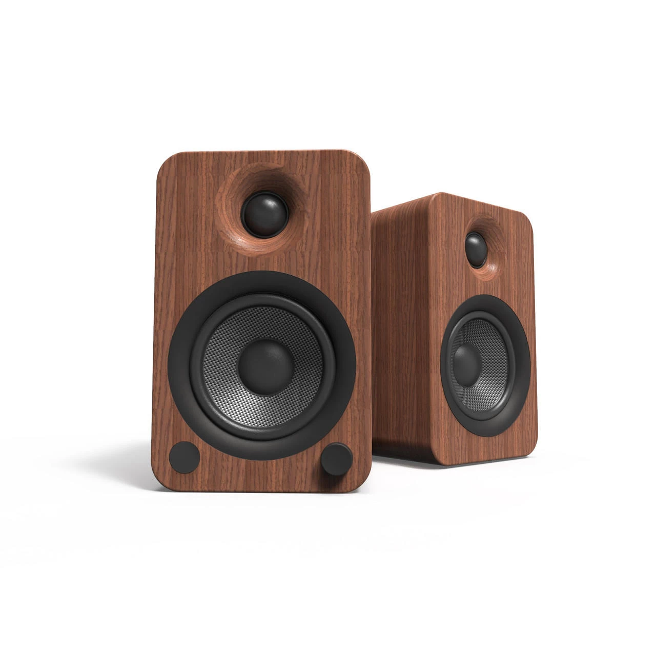 Kanto YU4 140W Powered Bookshelf Speakers With Bluetooth® And Phono Preamp - Pair, Walnut With SP9 Black Stand Bundle 11 Kanto YU4 140W Powered Bookshelf Speakers With Bluetooth® And Phono Preamp - Pair, Walnut With SP9 Black Stand Bundle - Image 9