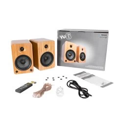 Kanto YU6 200W Powered Bookshelf Speakers With Bluetooth® And Phono Preamp - Pair, Bamboo With S6 Black Stand Bundle -Office Electronics Store YU6BAMBOO IMG05 Contents 55ca7d54 3ea7 45e4 bef2 7ab8571adb0b 33237.1711300778