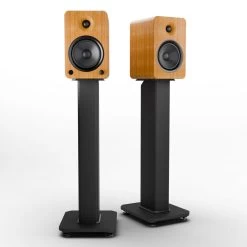 Kanto YU6 200W Powered Bookshelf Speakers With Bluetooth® And Phono Preamp - Pair, Bamboo With SX26 Black Stand Bundle -Office Electronics Store YU6BAMBOO SX26 StudioRender 32881.1711299687