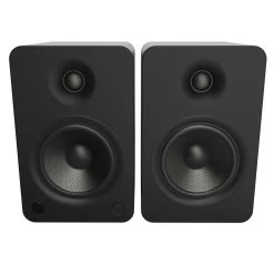 Kanto YU6 200W Powered Bookshelf Speakers With Bluetooth® And Phono Preamp - Pair, Matte Black With SX22 Black Stand Bundle -Office Electronics Store YU6MB IMG03 Front d336f119 3911 4fcd b68d f90cde67f7bb 25164.1711299569