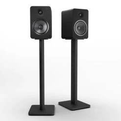 Kanto YU6 200W Powered Bookshelf Speakers With Bluetooth® And Phono Preamp - Pair, Matte Black With SP26PL Black Stand Bundle -Office Electronics Store YU6MB SP26PL StudioRender 67766.1711299703