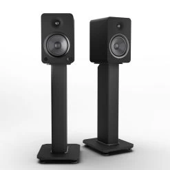Kanto YU6 200W Powered Bookshelf Speakers With Bluetooth® And Phono Preamp - Pair, Matte Black With SX22 Black Stand Bundle -Office Electronics Store YU6MB SX22 StudioRender 09461.1711300288