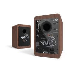 Kanto YU6 200W Powered Bookshelf Speakers With Bluetooth® And Phono Preamp - Pair, Walnut With SX22 Black Stand Bundle -Office Electronics Store YU6WALNUT IMG04 Rear b92b368f c69f 4614 b84e 56052998ccee 86602.1711298996