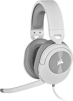 CORSAIR HS55 White 7.1 SURROUND Gaming Headset, PS5, Box X, Switch. ICUE, Discord Certified, Ultra Comfort Foam, USB