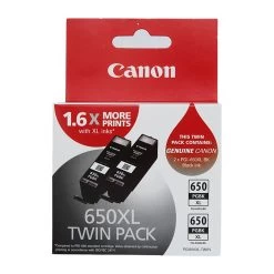 Canon® Canon PGI650XL Black Ink Twin Pack - 500 A4 Pages Each