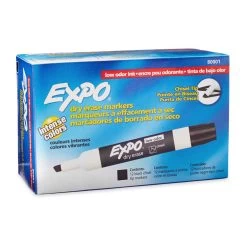 EXPO White Board Marker Chisel Black Color Box Of 12